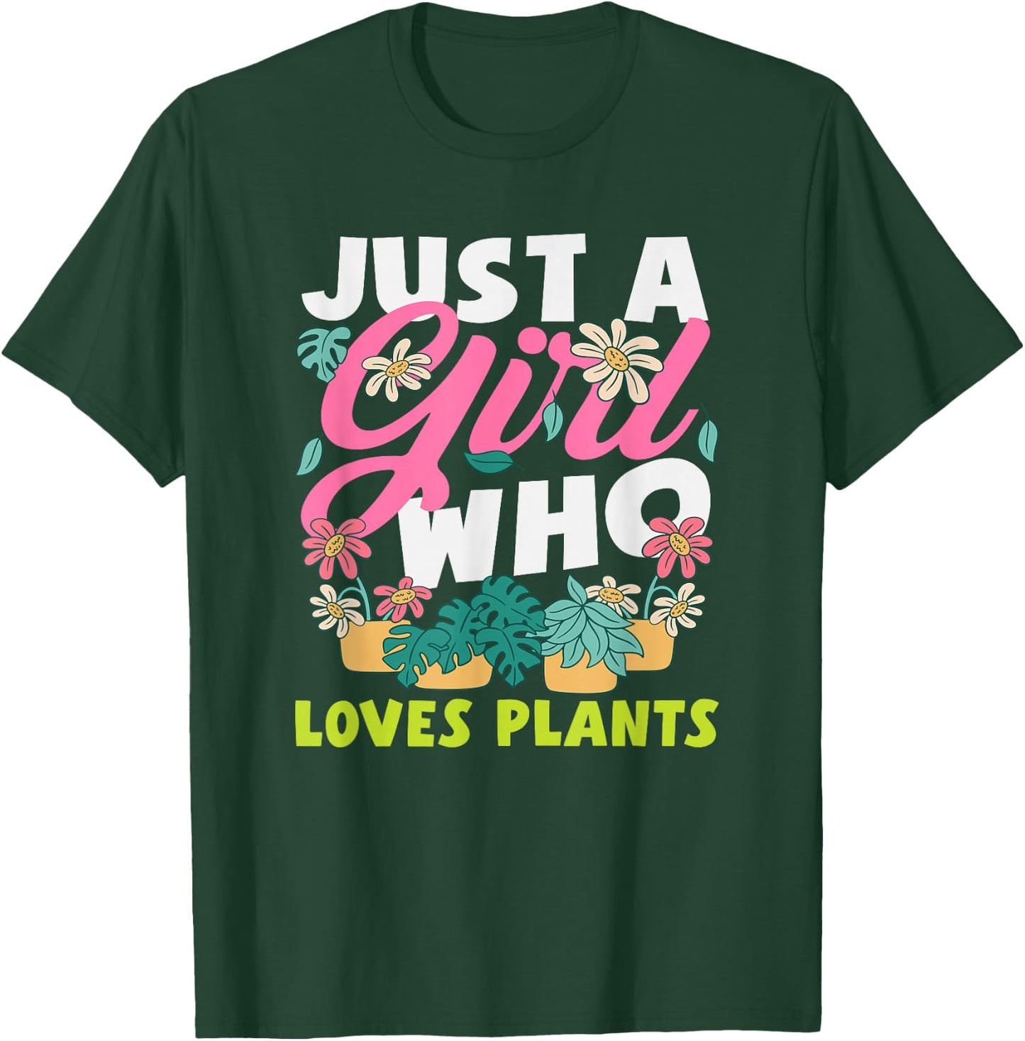 Just A Girl Who Loves Plant Lover Monstera Succulent T-Shirt - T-Shirt | Forest