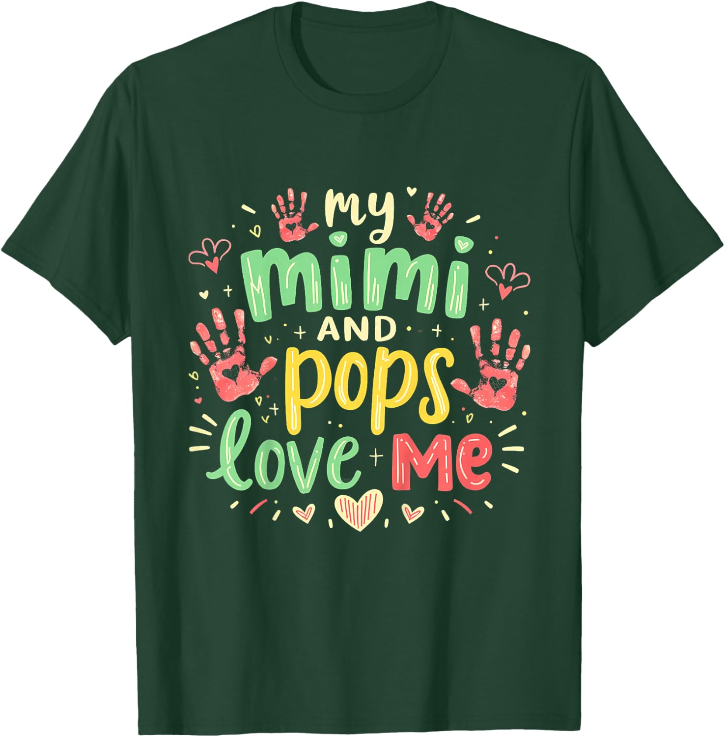 Kids My Mimi and Pops Granddaughter & Grandson T-Shirt - T-Shirt | Forest