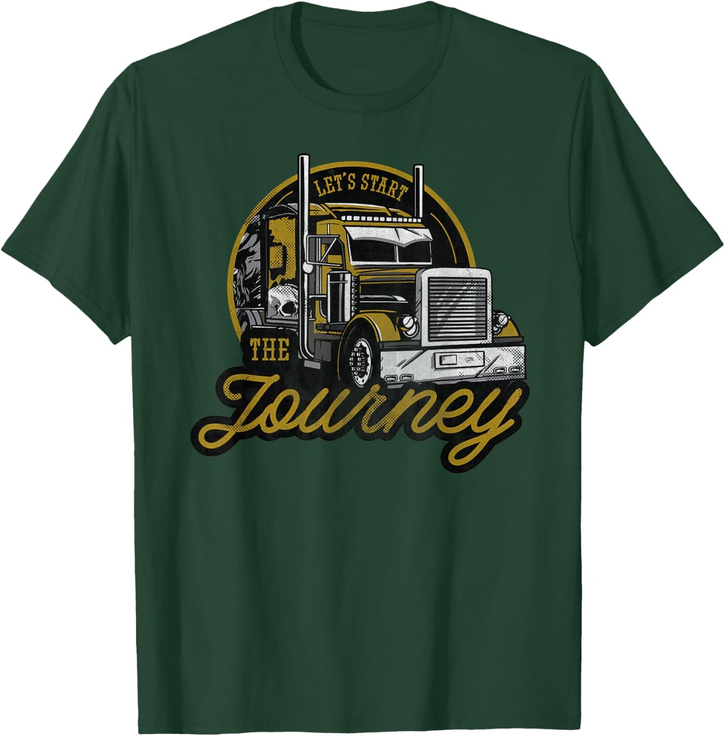 Vintage Driver 18 Wheel Trucker T-Shirt - T-Shirt | Forest