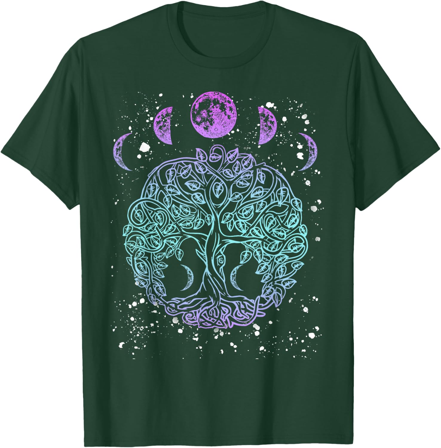 Moon Phases Tree of Life - Viking Pagan Wicca T-Shirt - T-Shirt | Forest