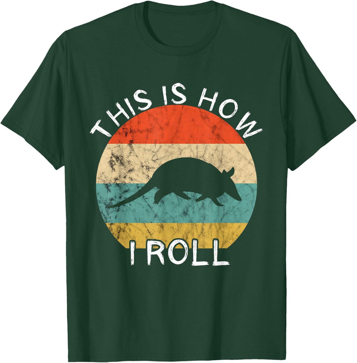 Armadillo This Is How I Roll Retro Vintage Sunset Wildlife T-Shirt - T-Shirt | Forest
