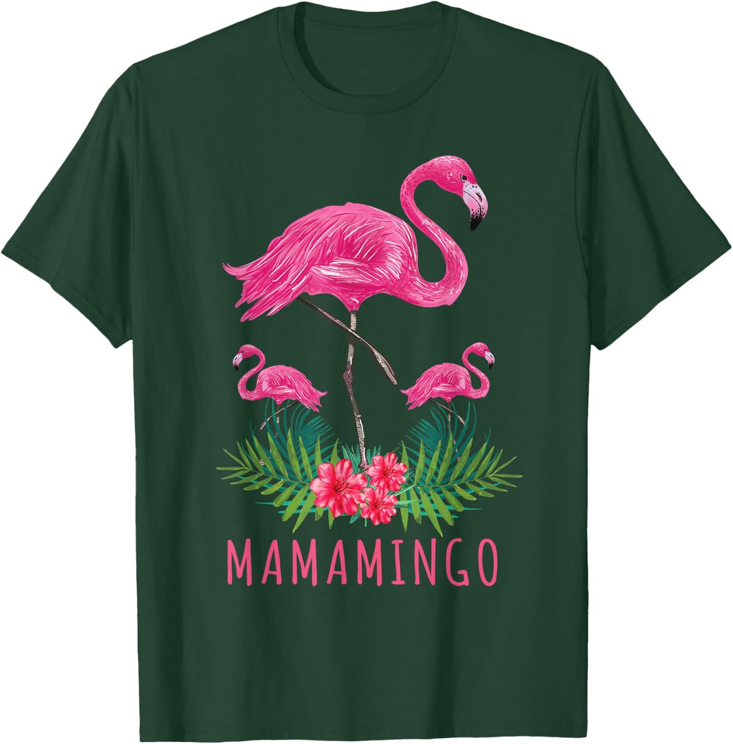 Cute Mothers Day Gift Funny Mom Flamingo With Kids Mamamingo T-Shirt - T-Shirt | Forest