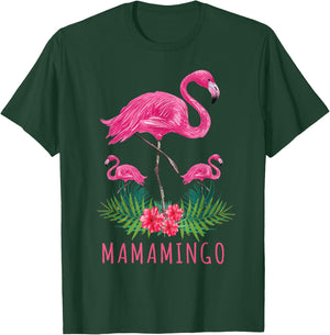Cute Mothers Day Gift Funny Mom Flamingo With Kids Mamamingo T-Shirt - T-Shirt | Forest