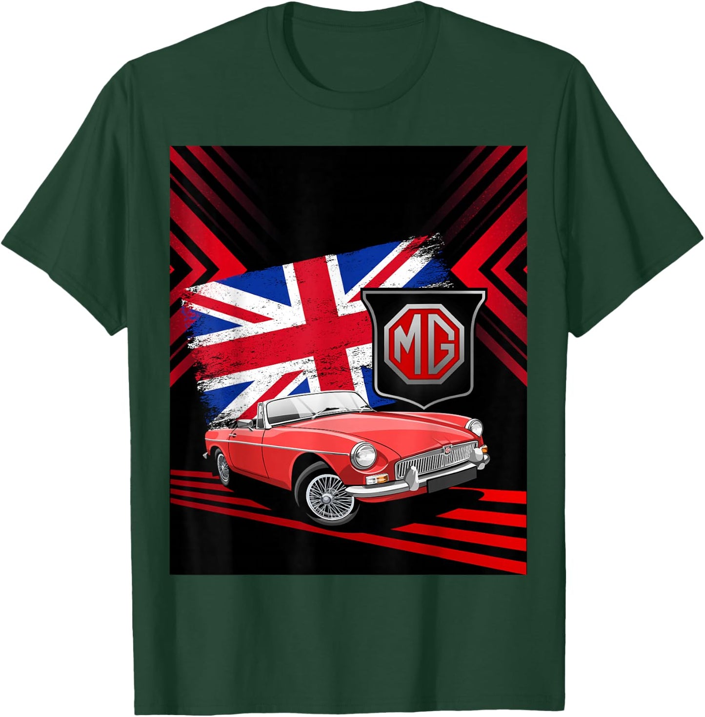 British Classic Sports Car - MG MGB Convertible T-Shirt - T-Shirt | Forest