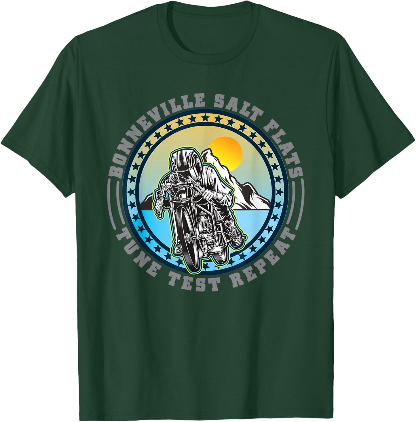Bonneville Salt Flats Vintage Retro Motorcycle Rider T-Shirt - T-Shirt | Forest