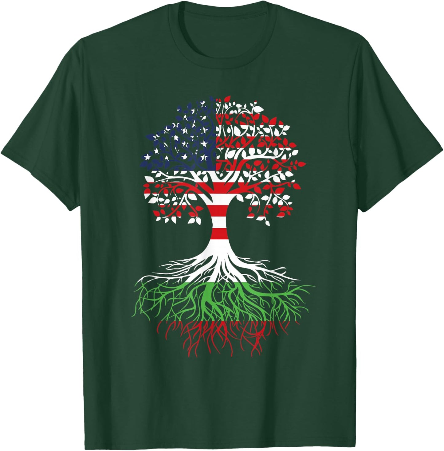 Bulgarian Roots American Grown Tree Bulgaria Flag Art Gift T-Shirt - T-Shirt | Forest