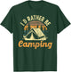 I'd Rather Be Camping Tent Retro Vintage T-Shirt - T-Shirt | Forest