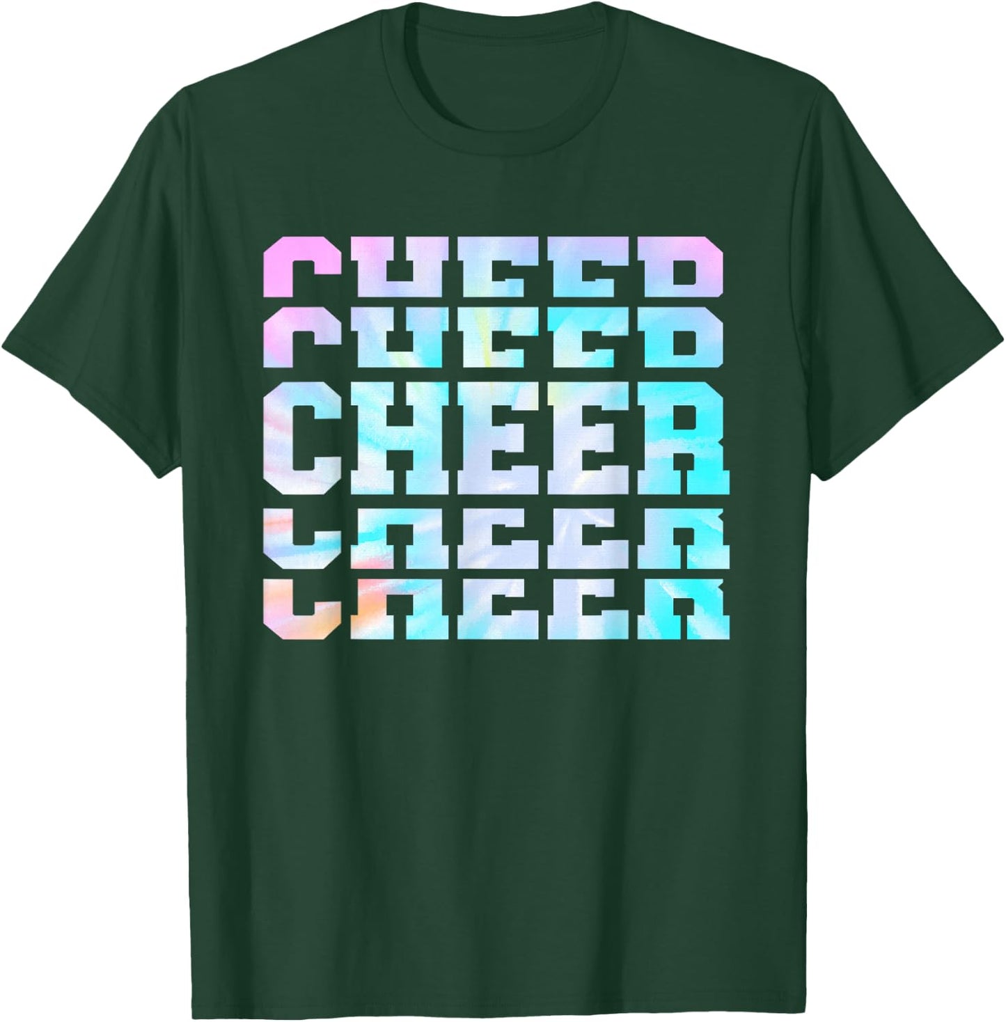 Tie Dye Cheerleading for Cheerleader Squad Girl BFF Cheer T-Shirt - T-Shirt | Forest