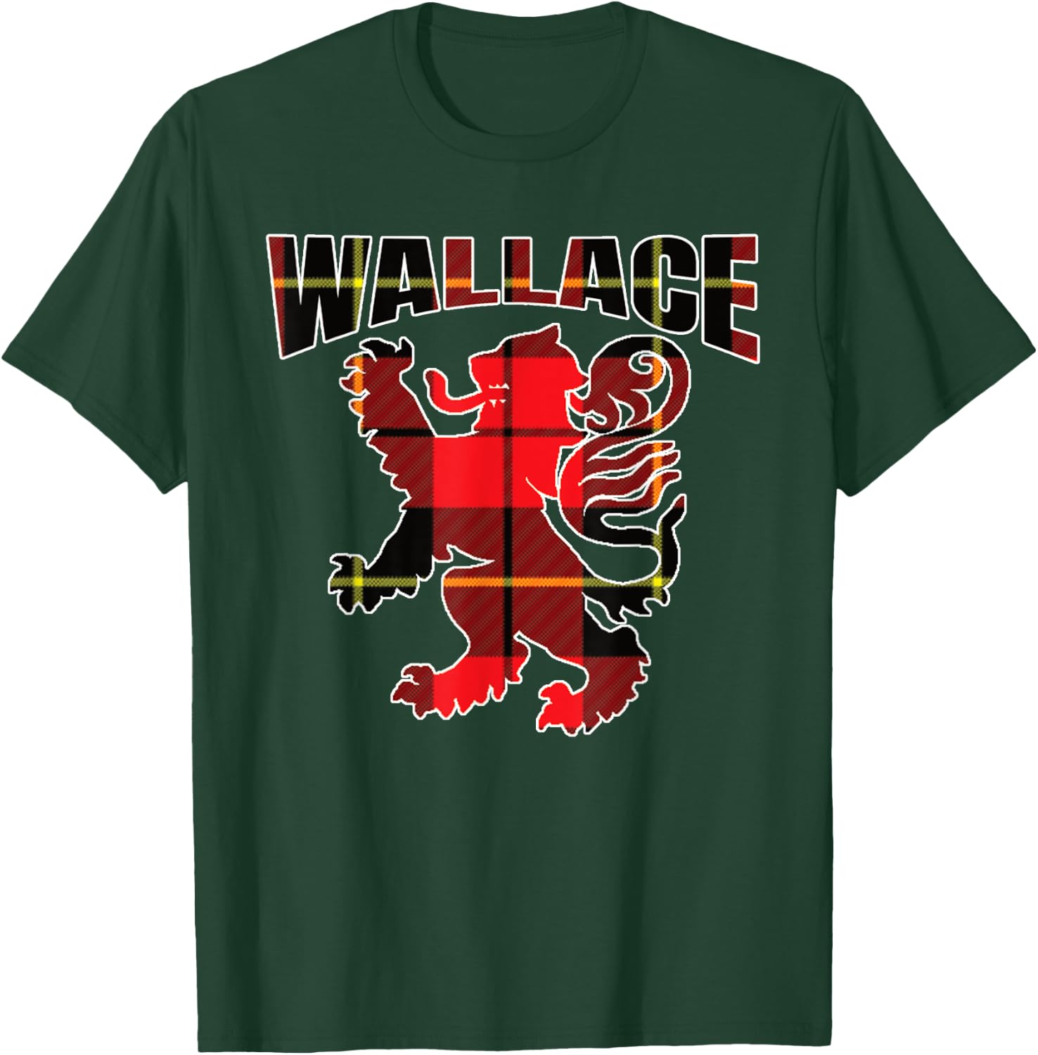 Wallace Clan Kilt Tartan Lion Namesake Modern T-Shirt - T-Shirt | Forest