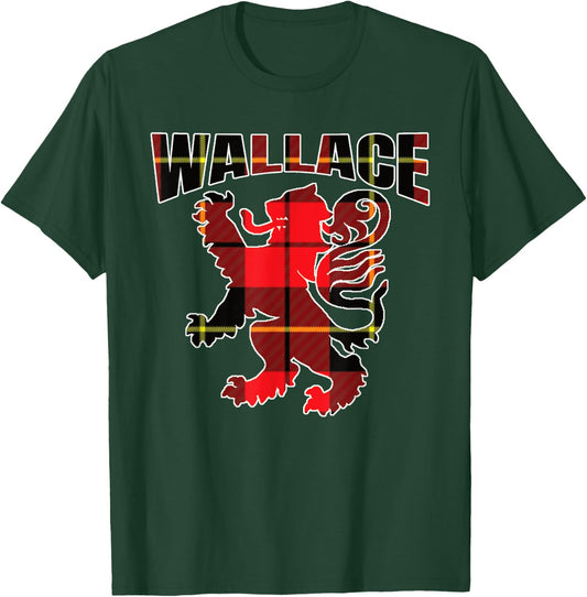 Wallace Clan Kilt Tartan Lion Namesake Modern T-Shirt - T-Shirt | Forest