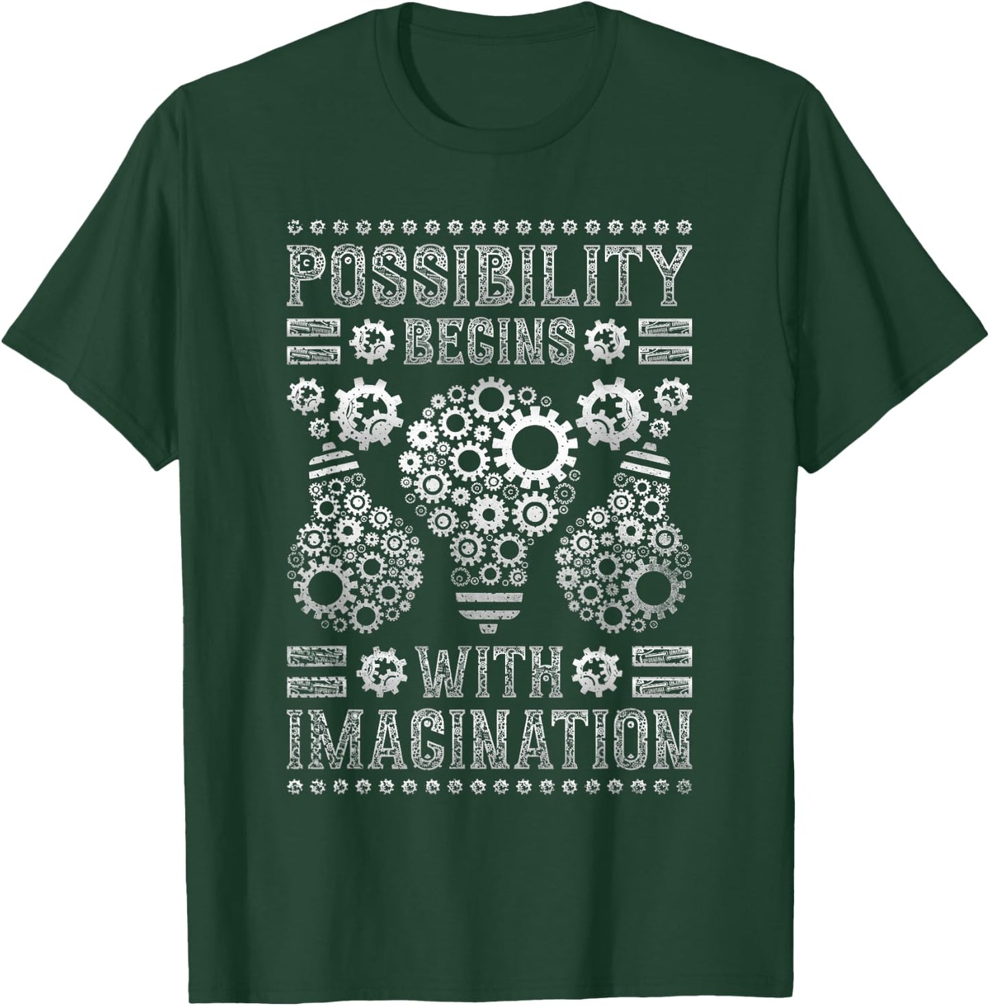 Possibility Begins With Imagination, Steampunk T-Shirt - T-Shirt | Forest