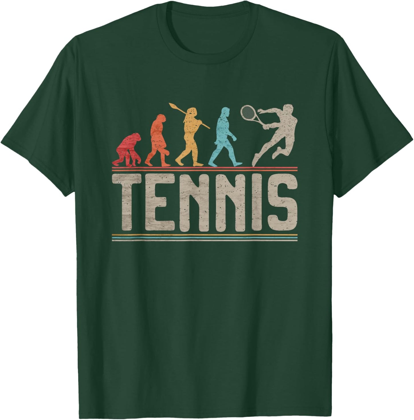 Tennis Player Evolution of Man Vintage Tennis Lover T-Shirt - T-Shirt | Forest