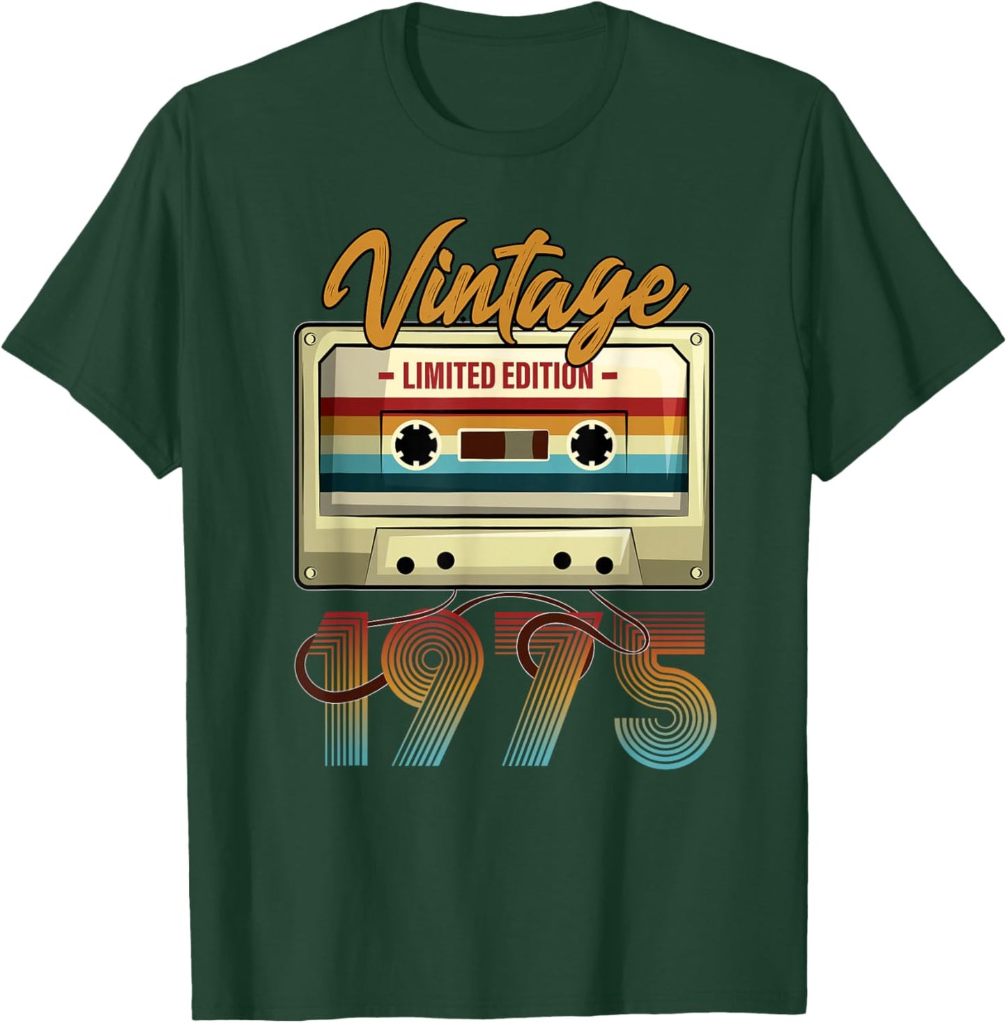 Vintage 1975 50th Birthday Cassette Tape Women B-Day T-Shirt - T-Shirt | Forest