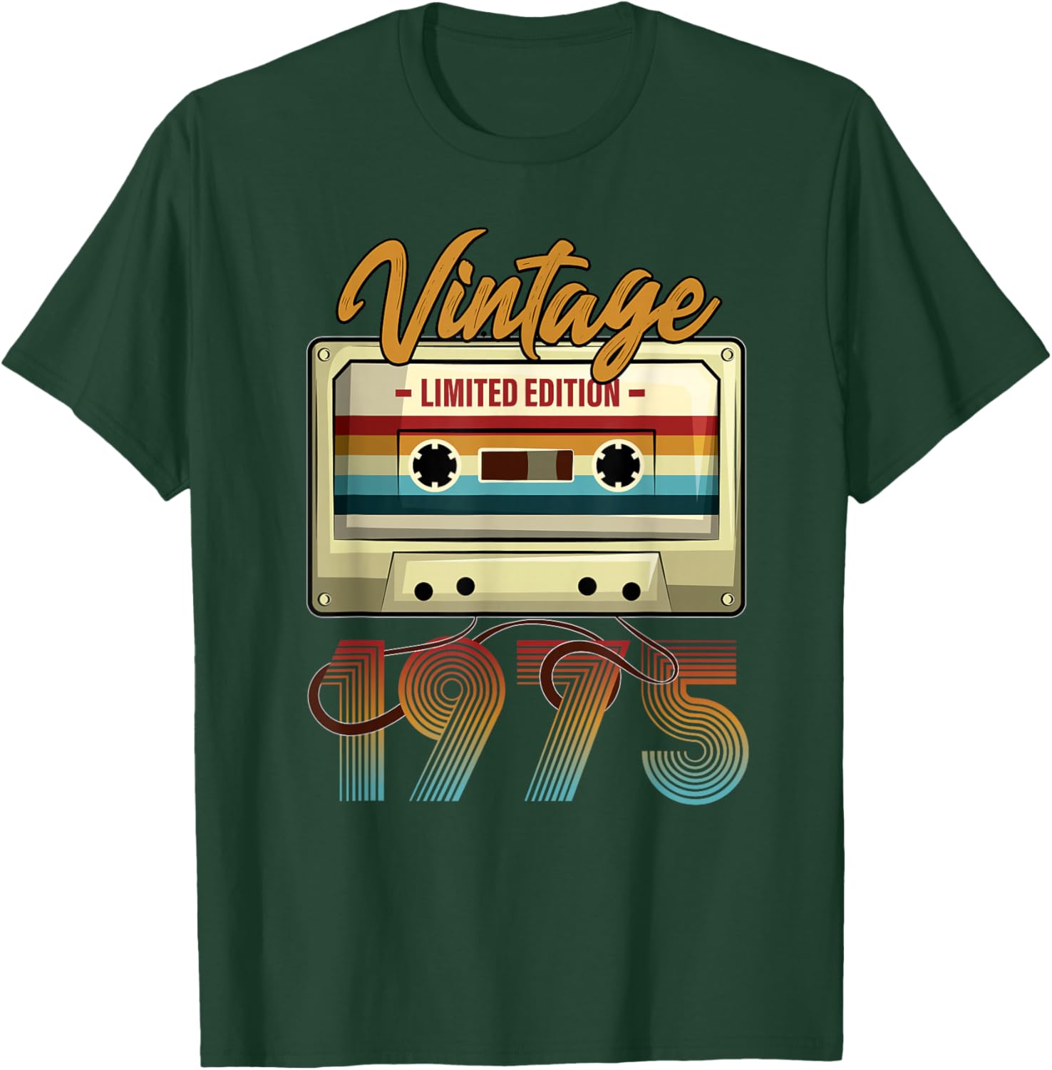 Vintage 1975 50th Birthday Cassette Tape Women B-Day T-Shirt - T-Shirt | Forest