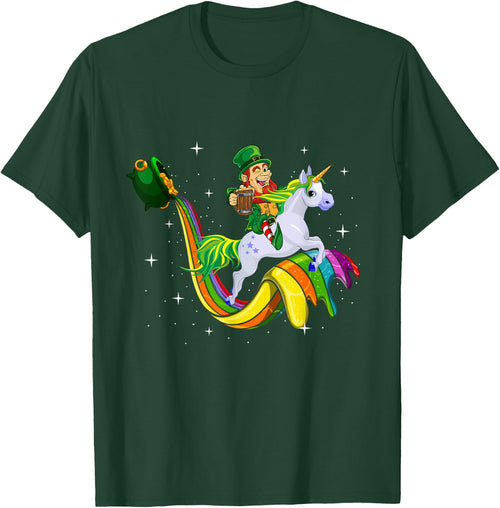 Unicorn St Patricks Day Men Women Lucky Leprechaun Rainbow