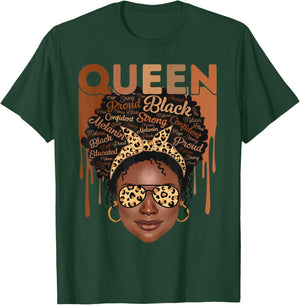 Black Woman Educated Strong Melanin Queen African American T-Shirt - T-Shirt | Forest