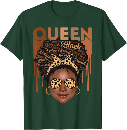 Black Woman Educated Strong Melanin Queen African American T-Shirt - T-Shirt | Forest