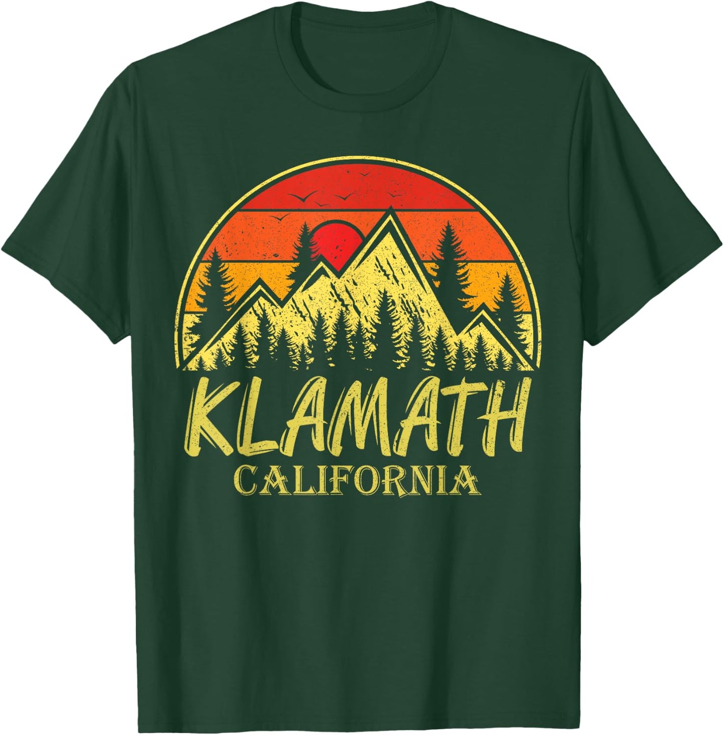 Vintage Klamath California CA Mountains Hike Hiking Souvenir T-Shirt - T-Shirt | Forest
