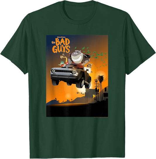 The Bad Guys Group Getaway Car Poster Alternate T-Shirt - T-Shirt | Forest