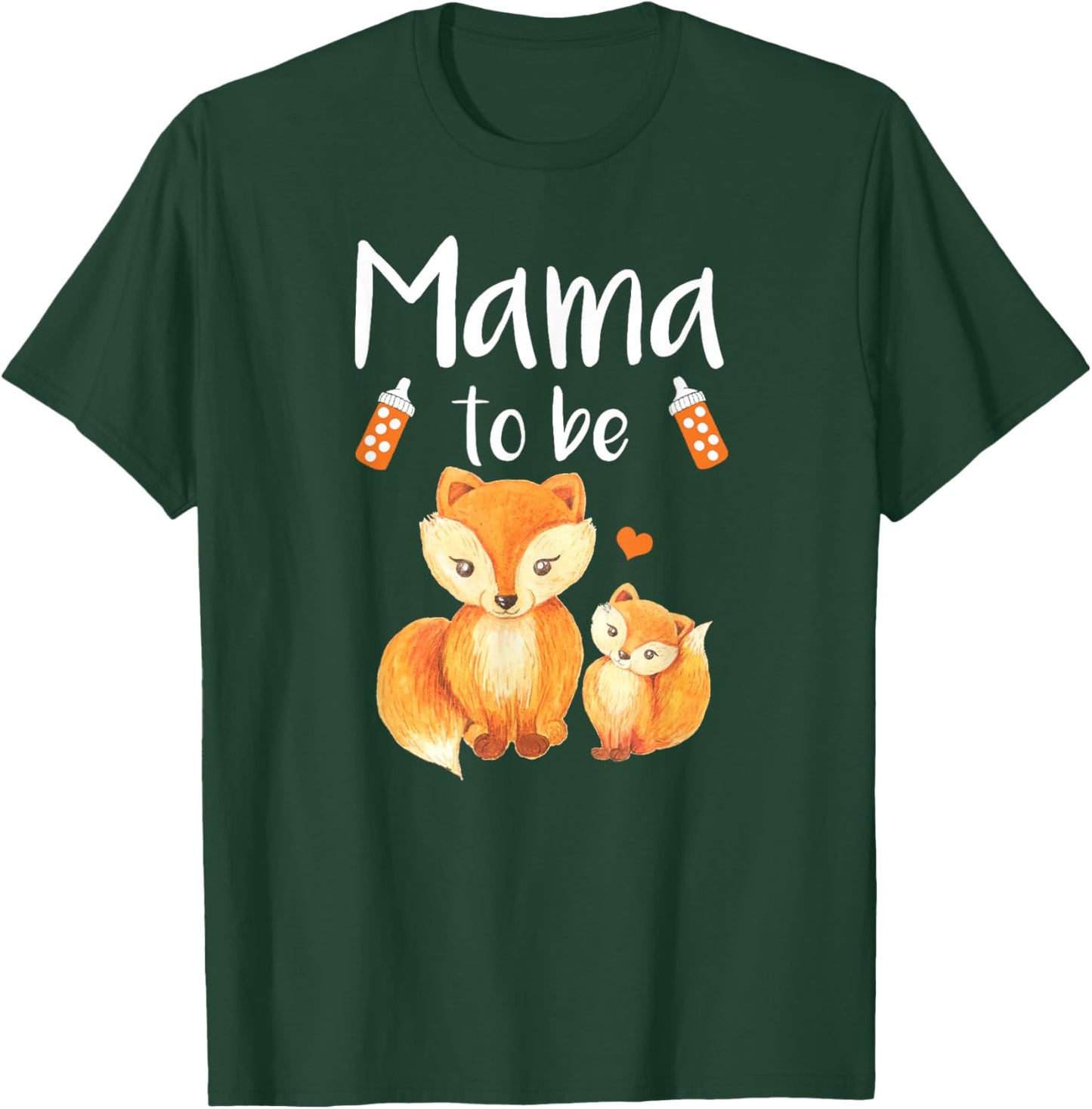 Mama To Be Fox Baby Shower Cute Forest Animal T-Shirt - T-Shirt | Forest