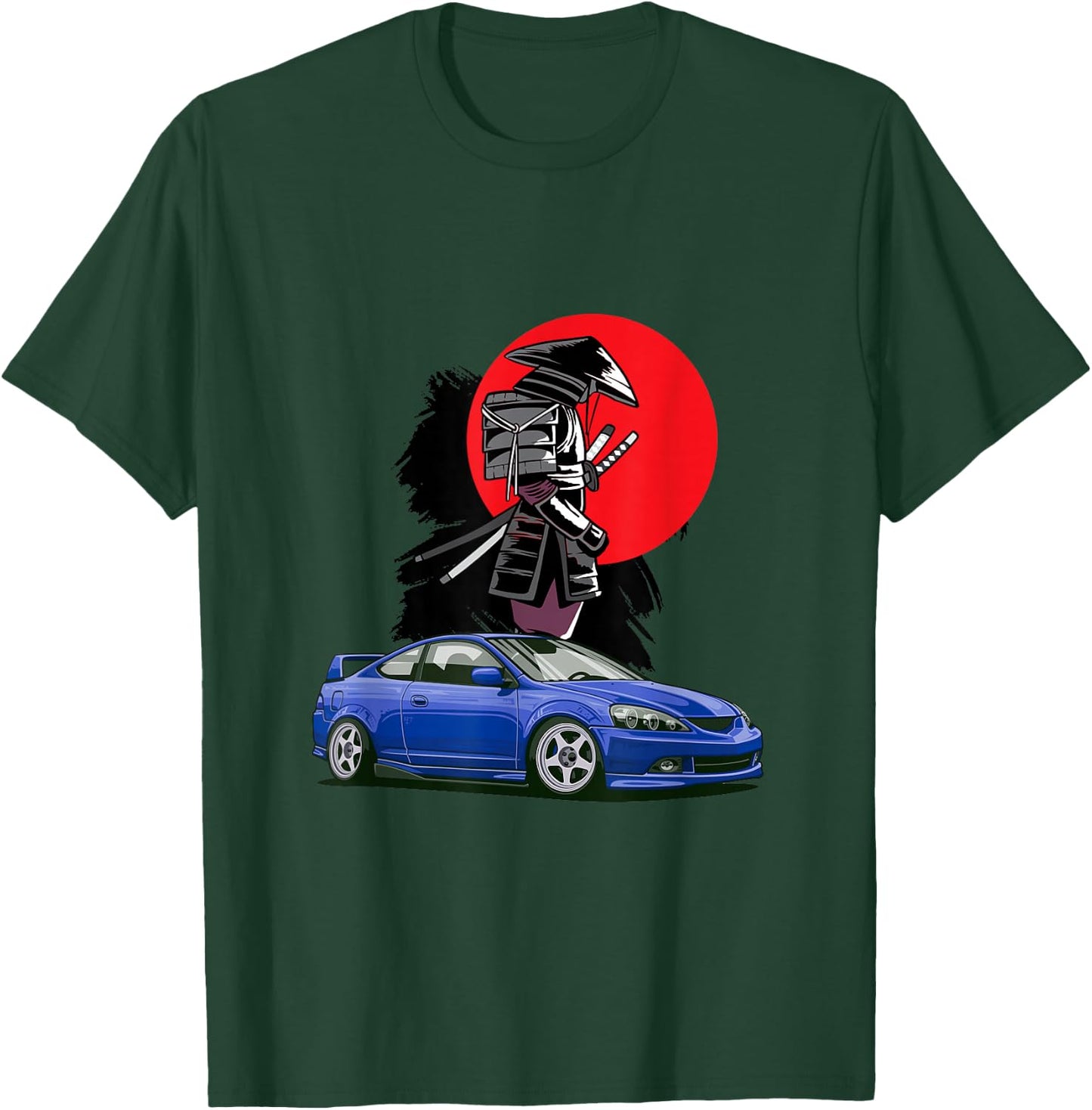 JDM RSX Car Tuning Japan Samurai Sun Drift T-Shirt - T-Shirt | Forest