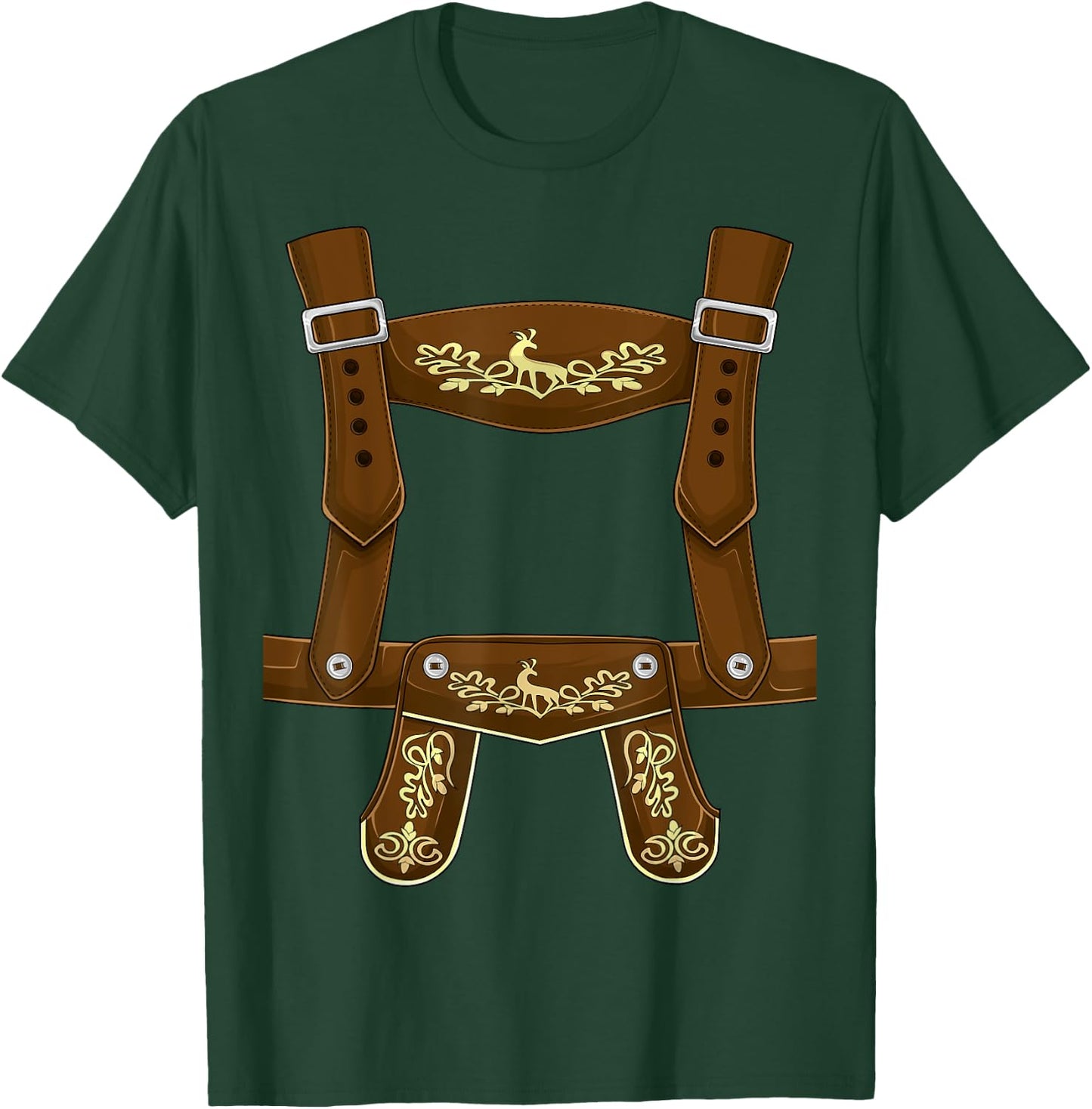 Lederhosen Suspenders Oktoberfest costume Bavarian Beer men T-Shirt - T-Shirt | Forest