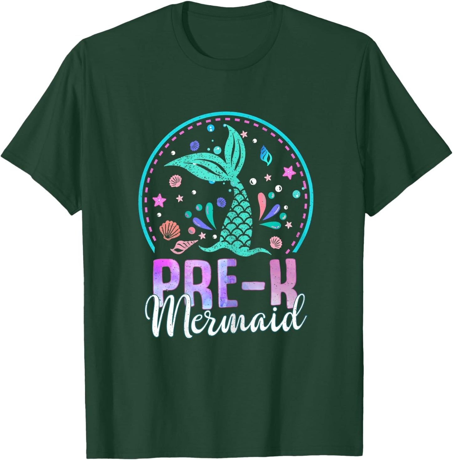 Pre Kinder Mermaid Teacher Students Girls Back To School Kid T-Shirt - T-Shirt | Forest