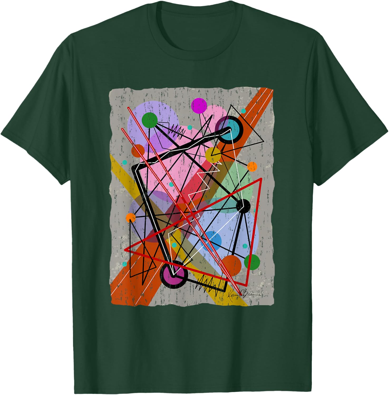 Original Art Shirts Style by Kandinsky Mid Century Bauhaus T-Shirt - T-Shirt | Forest