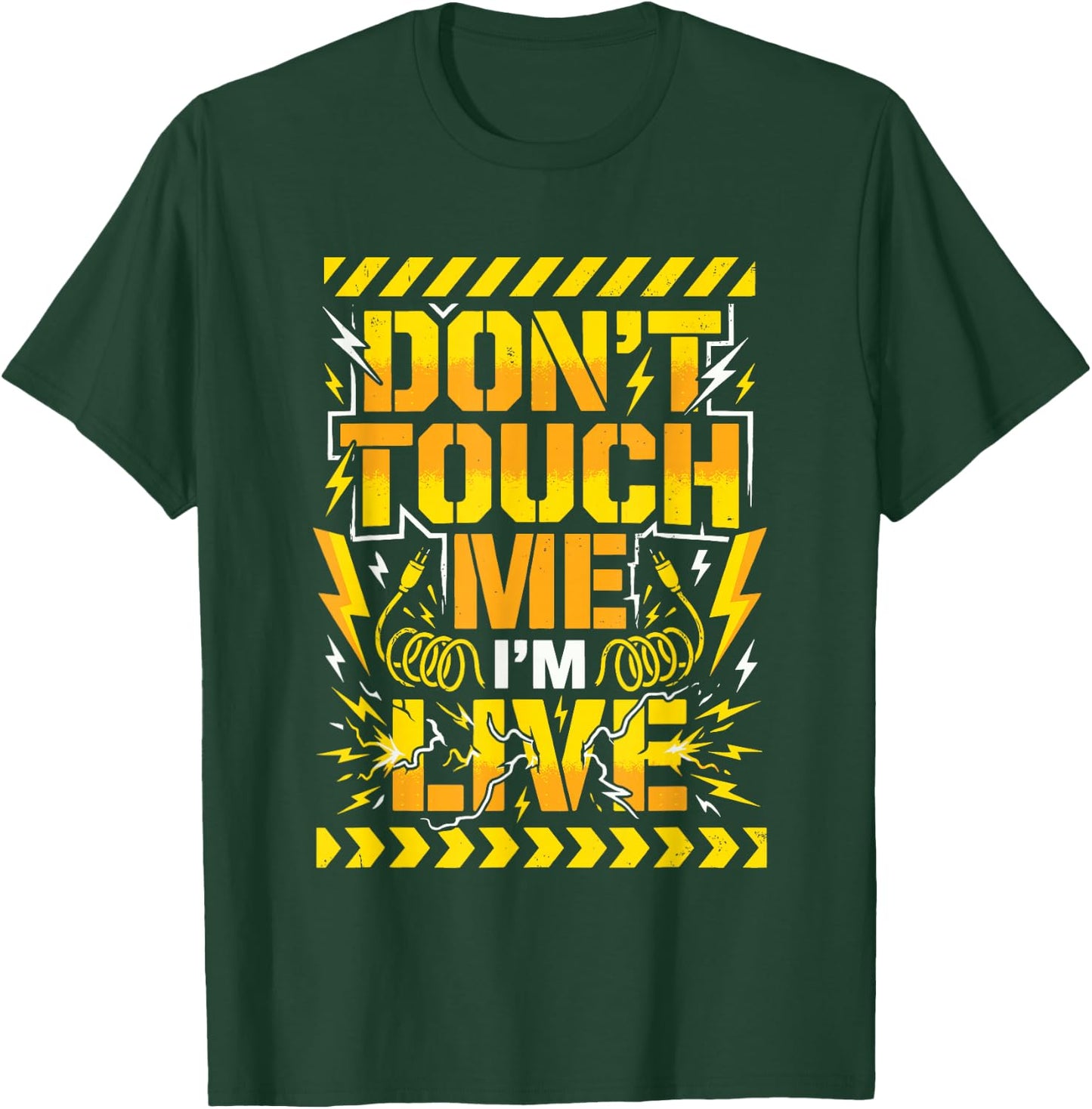 Electrician Electrical Lineman Wireman High Voltage Warning T-Shirt - T-Shirt | Forest