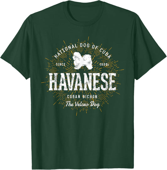 Vintage Style Retro Havanese T-Shirt - T-Shirt | Forest