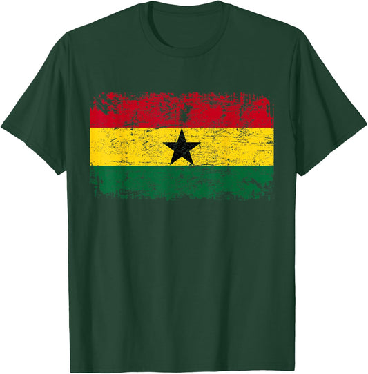 GHANA Flag Vintage | Men Women Kids | GHANA T-Shirt - T-Shirt | Forest