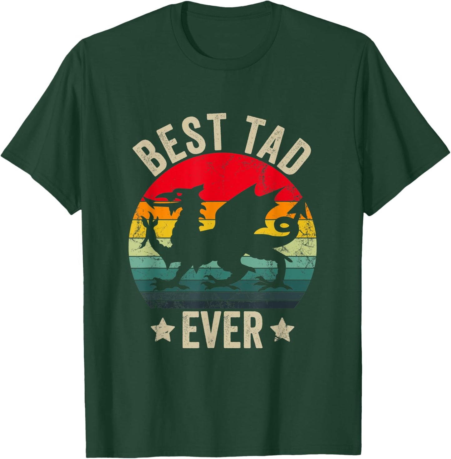 Welsh Fathers Day Wales Best Tad Ever Welsh Dragon T-Shirt - T-Shirt | Forest