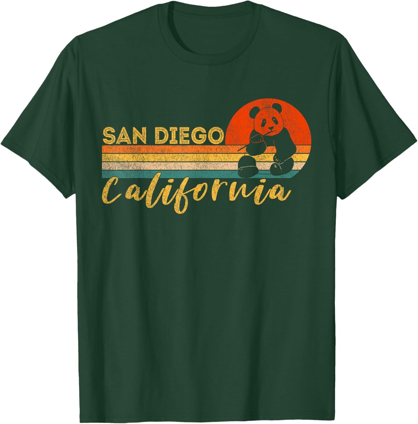 San Diego Retro Panda Zoo California Vintage T-Shirt - T-Shirt | Forest