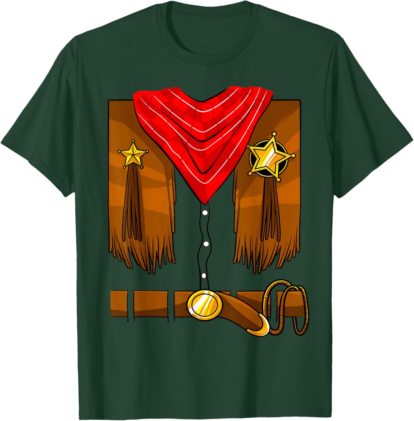 Cowboy Costume Boys Cowgirl Girls Halloween Toddler Kids Small T-Shirt - T-Shirt | Forest