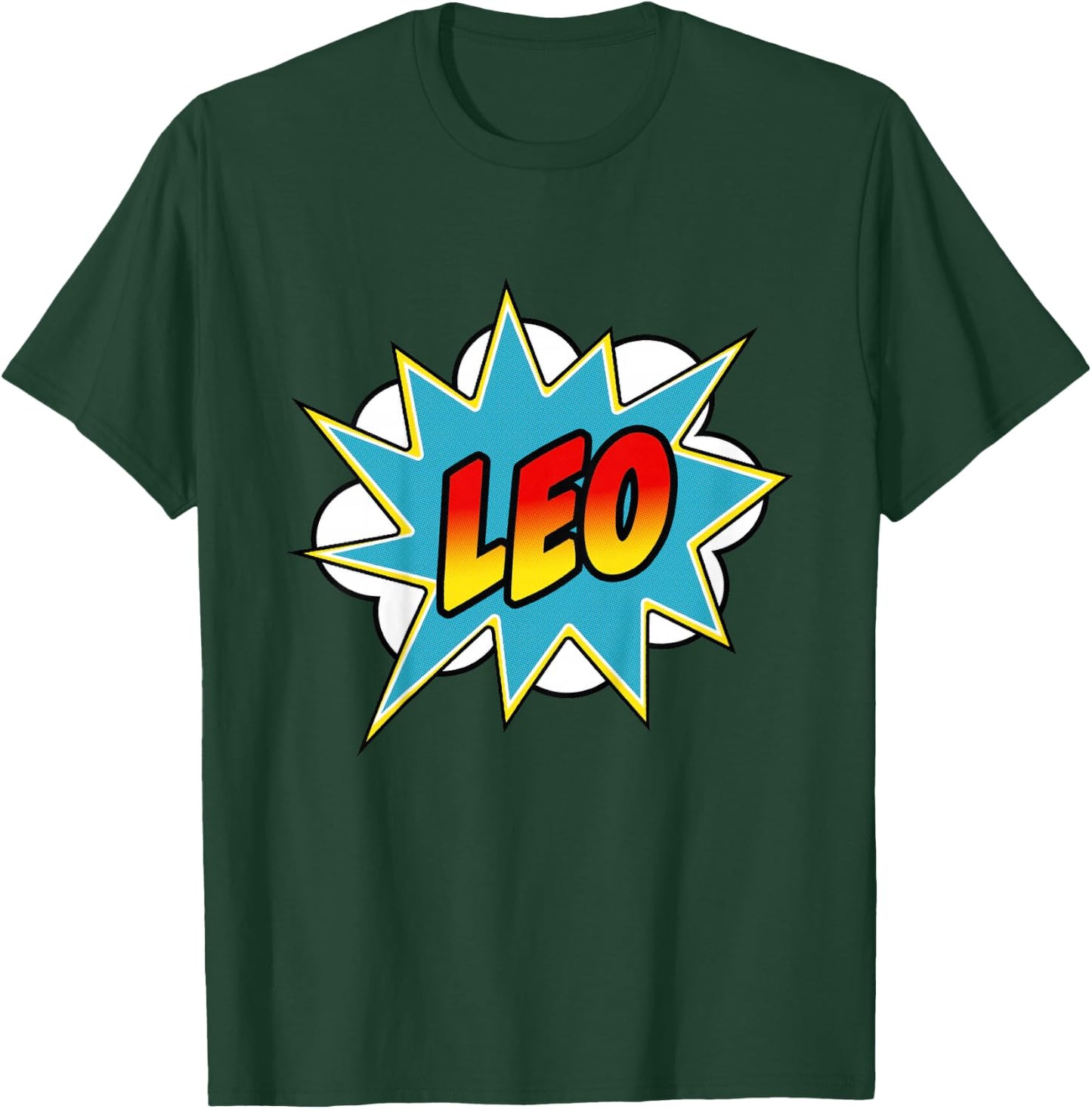 Kids Boys Leo Comic Book Superhero Name T-Shirt - T-Shirt | Forest