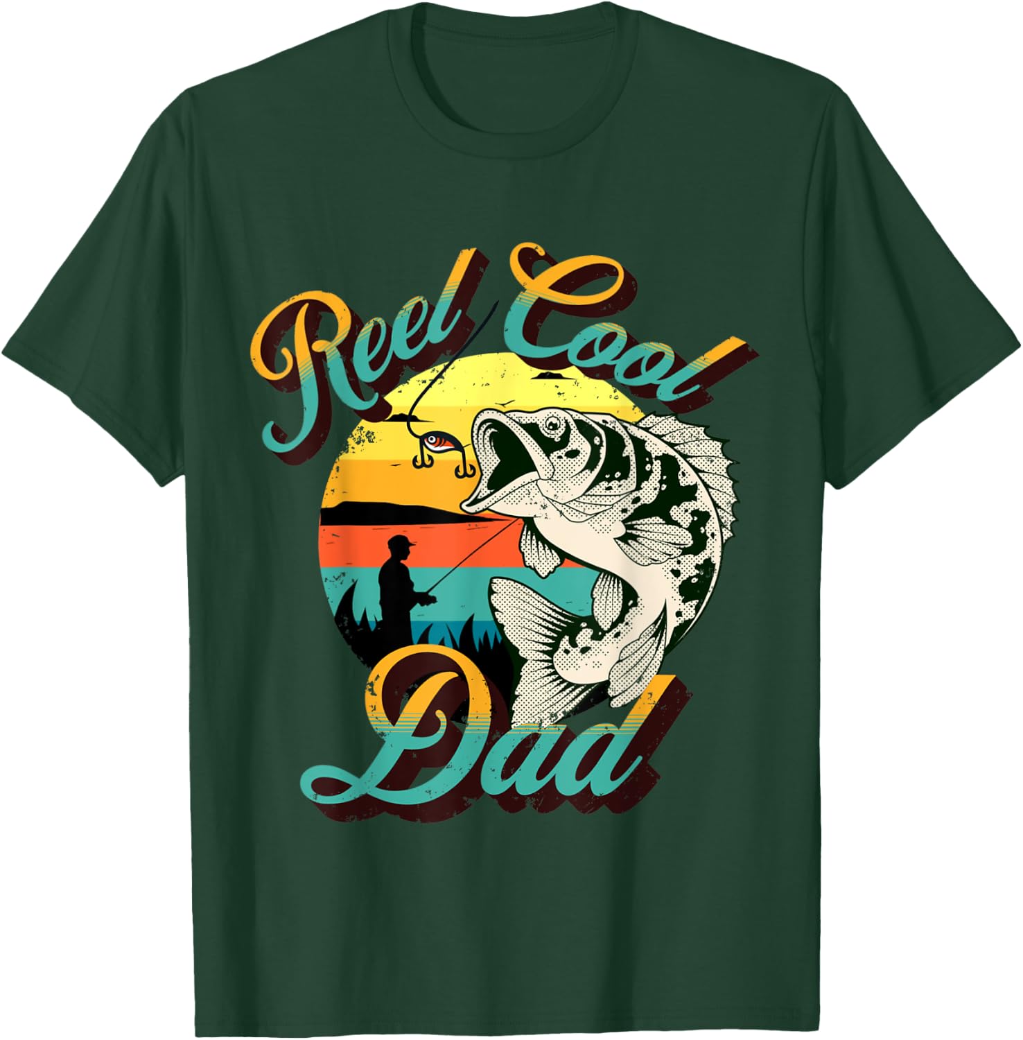 Funny Dad Fathers Day Gift Real Cool Dad Fishing, Dad Joke T-Shirt - T-Shirt | Forest