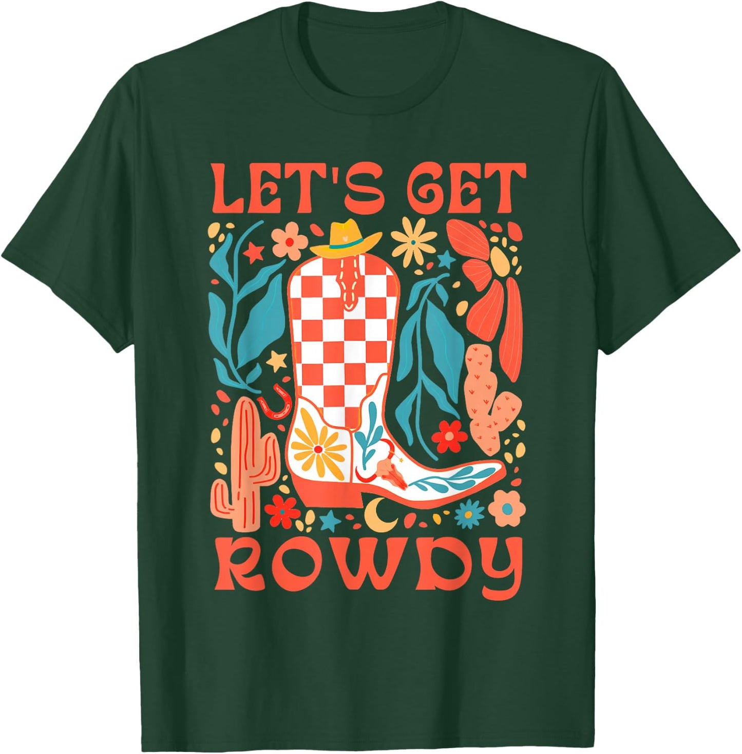 Bride & Bridesmaid Howdy Let's Get Rowdy Bachelorette Party T-Shirt - T-Shirt | Forest