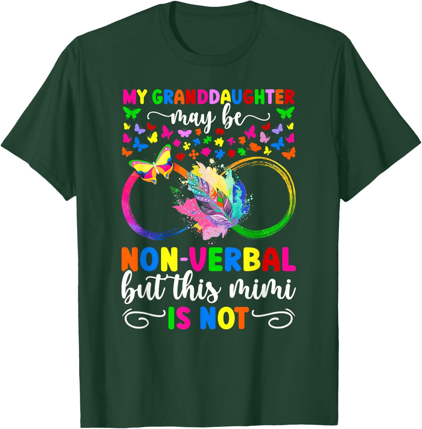 My Granddaughter Proud Autism Mimi Autism Warrior Mimi T-Shirt - T-Shirt | Forest