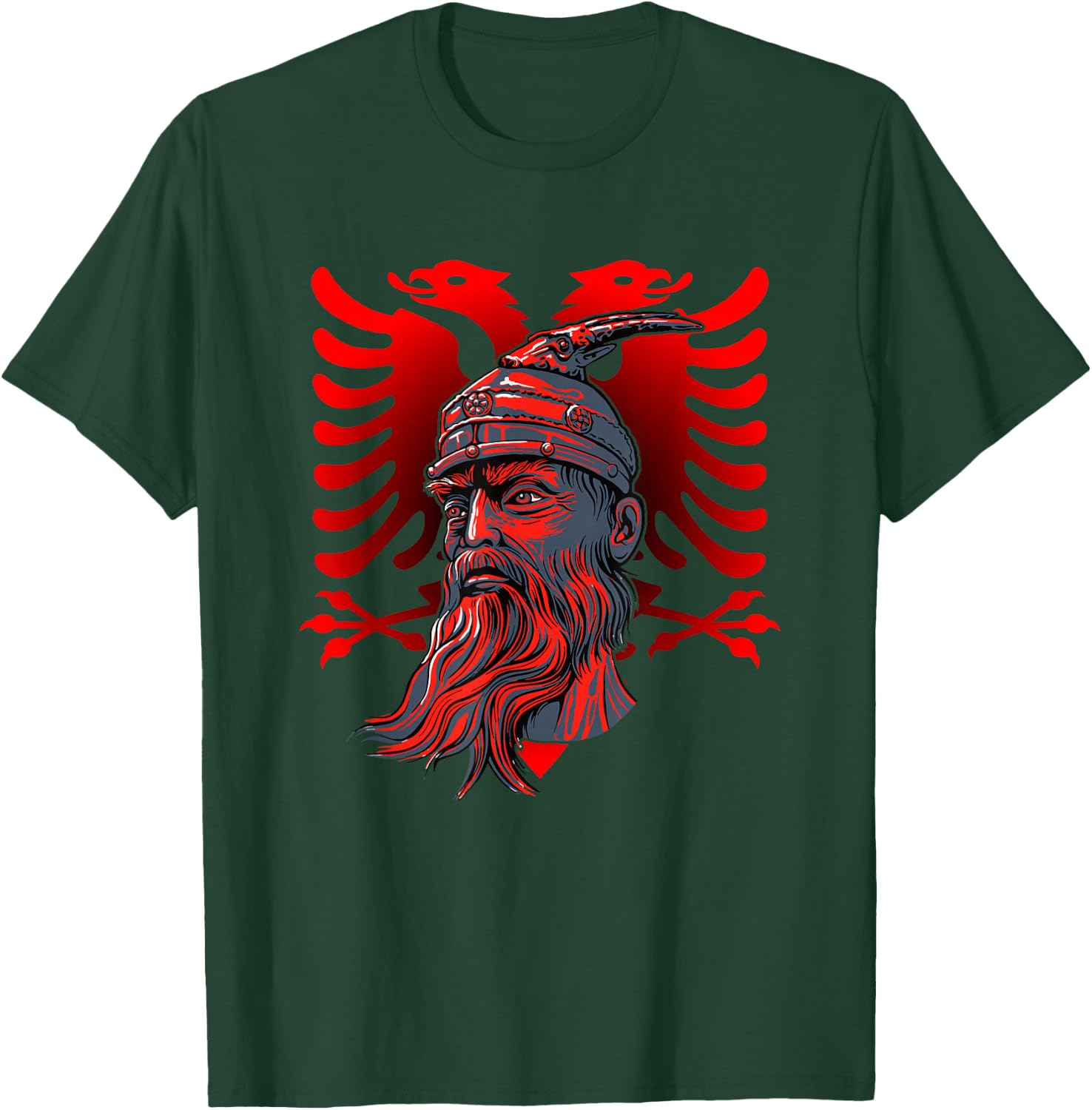 Skanderbeg Albanian National Hero Eagle Kosovo Albanian T-Shirt - T-Shirt | Forest
