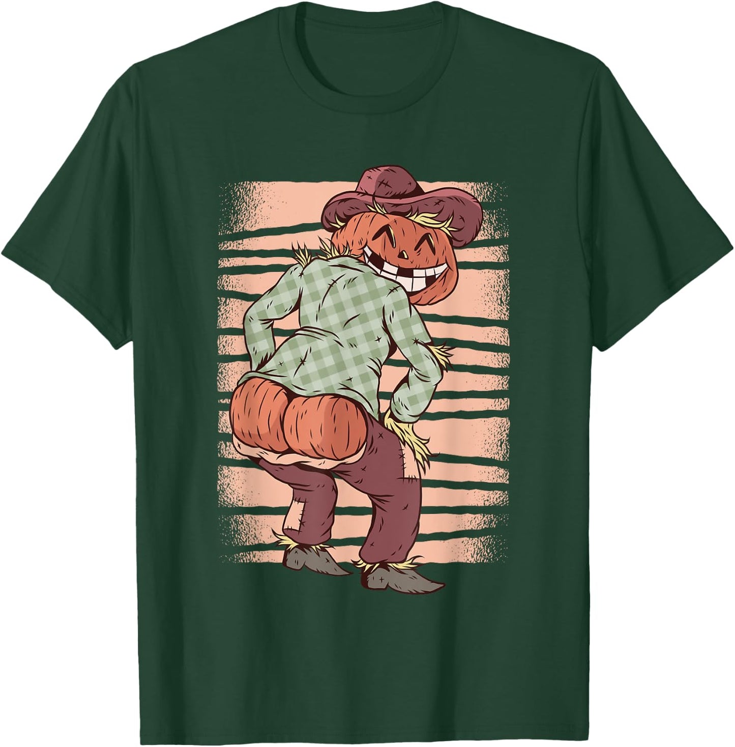 Pumpkin Scarecrow Mooning - Funny Halloween Party Costume T-Shirt - T-Shirt | Forest