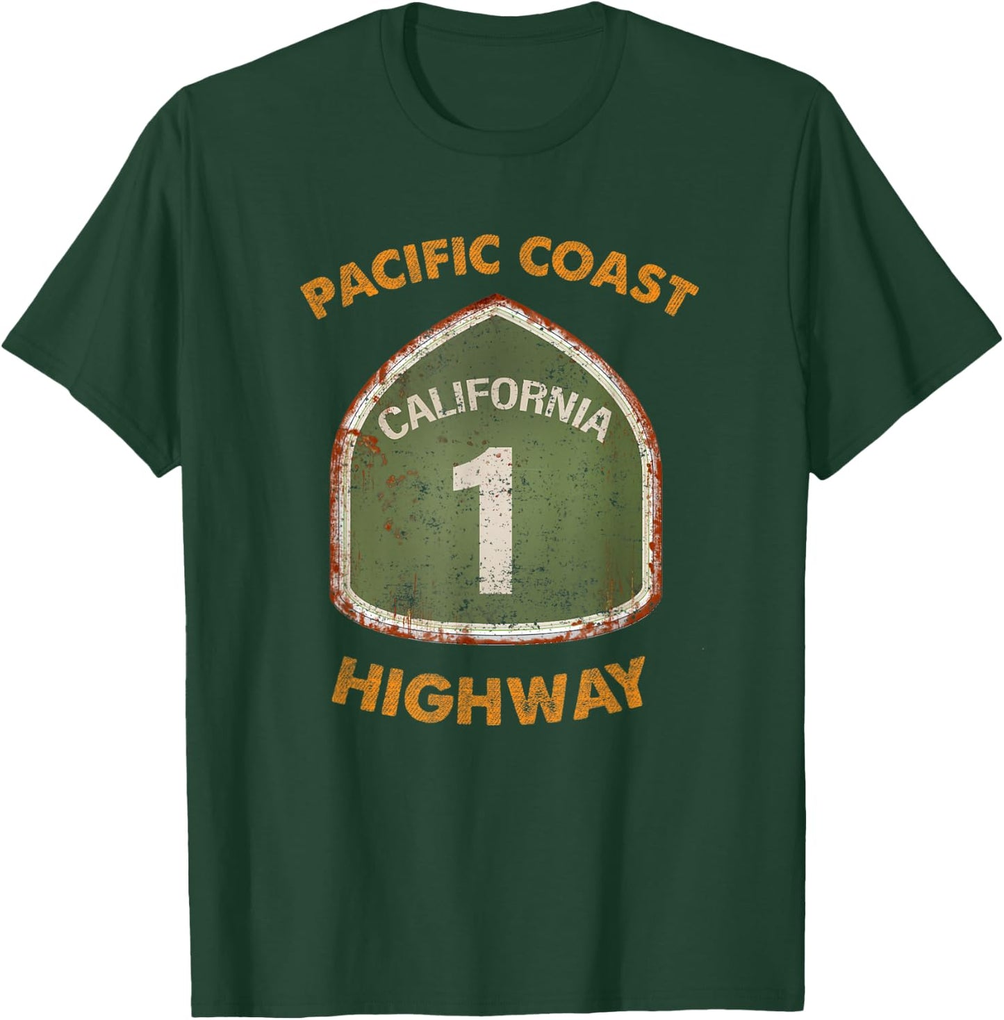 Pacific Coast Highway Route 1 Cali Gift California Souvenir T-Shirt - T-Shirt | Forest