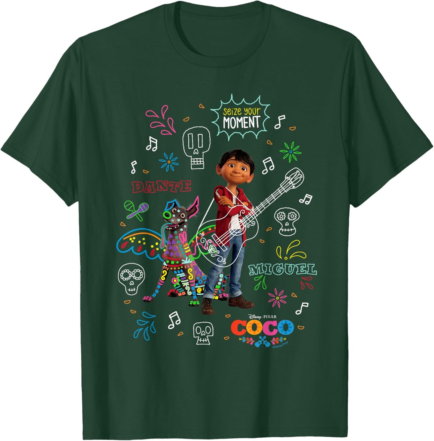 Disney and Pixar's Coco Miguel and Dante Seize Your Moment T-Shirt - T-Shirt | Forest