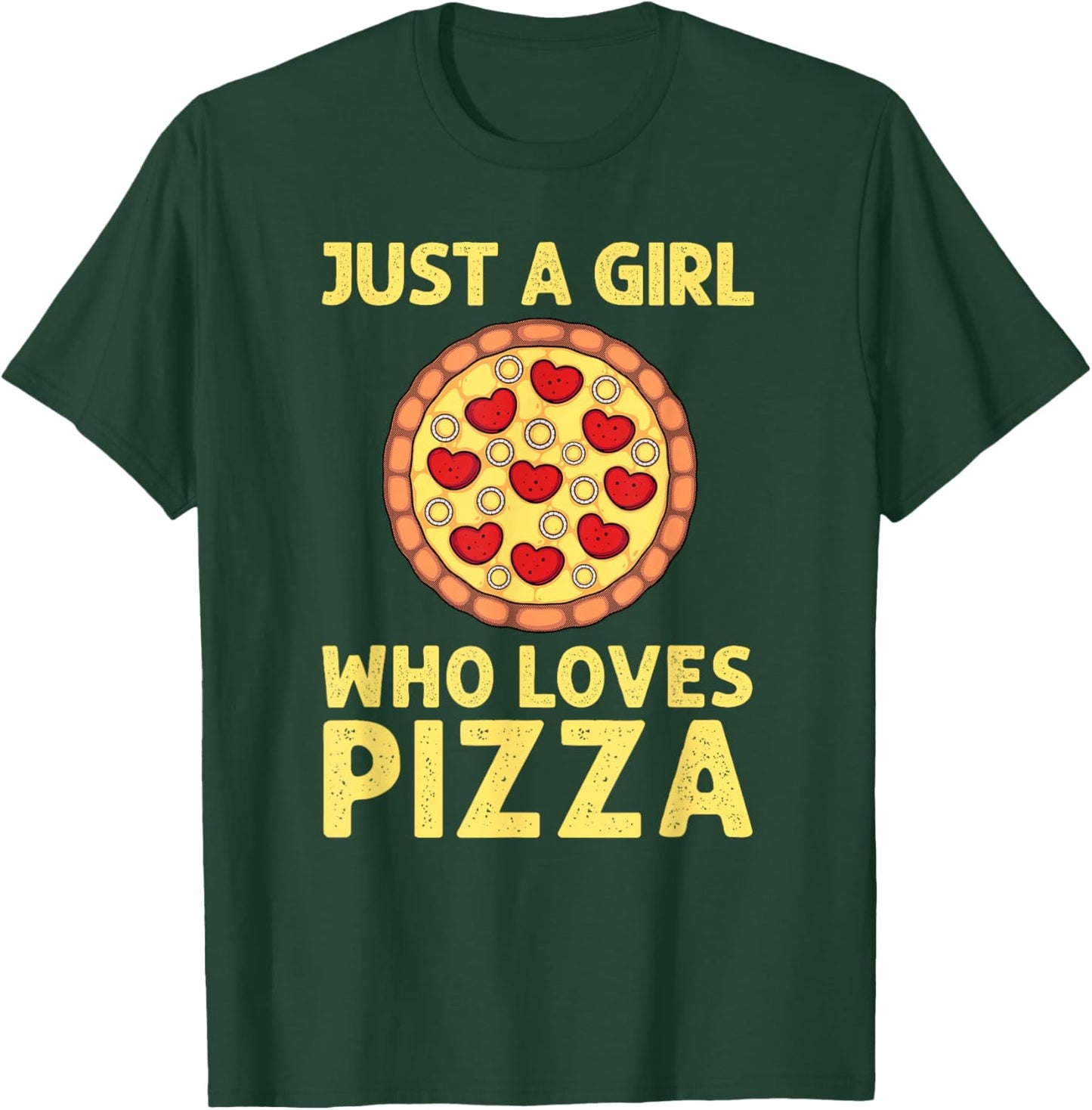 Funny Girls Pizza Lovers Gift Women Kids Cool Pizza Love T-Shirt - T-Shirt | Forest
