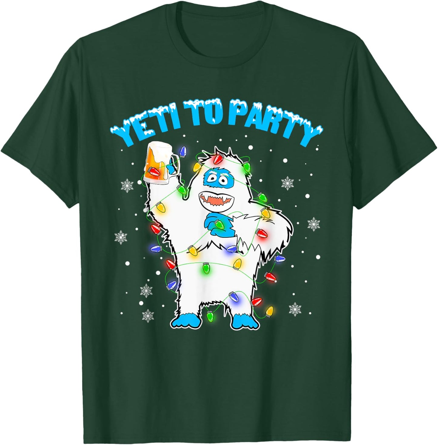 Yeti To Party Shirt Funny Bigfoot Beer Drinking Xmas 2021 T-Shirt - T-Shirt | Forest