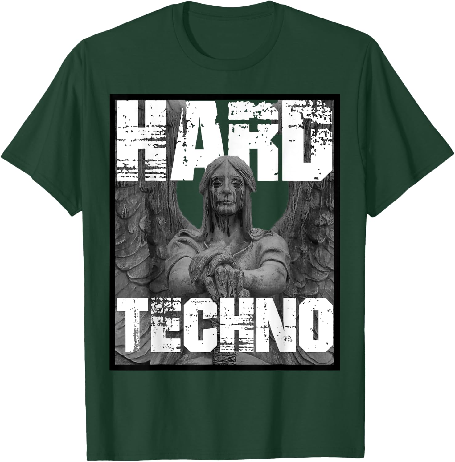 Hard Techno Rave Angel Statue T-Shirt - T-Shirt | Forest