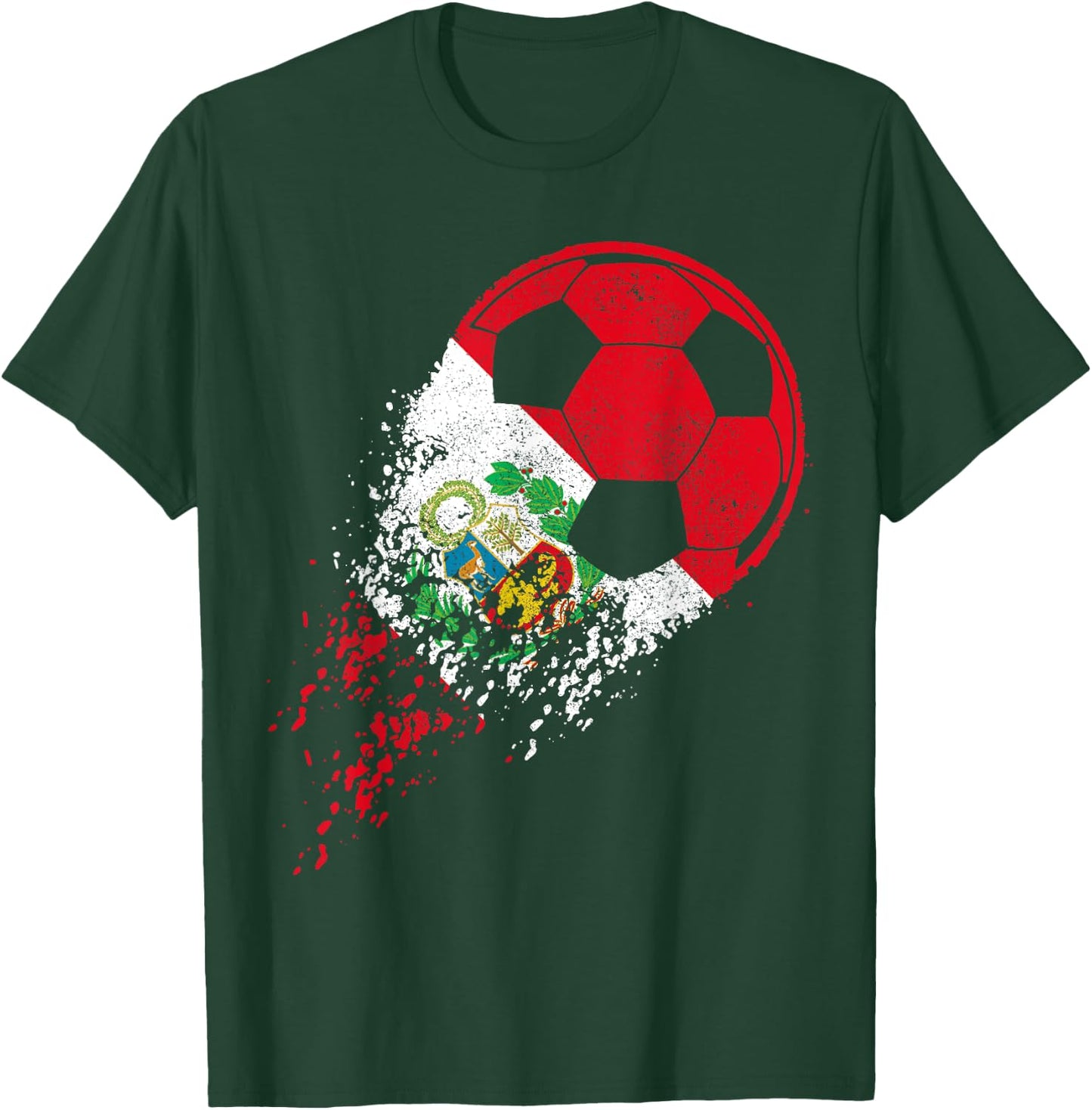 Peru Soccer Peruvian Flag Pride Soccer Player , Black T-Shirt - T-Shirt | Forest