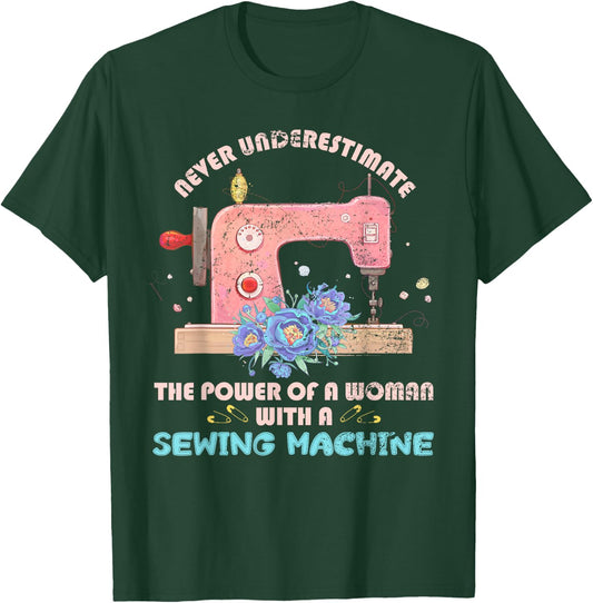 Funny Sewer Sewing Machine Seamstress Sew Women Girls Sewing T-Shirt - T-Shirt | Forest