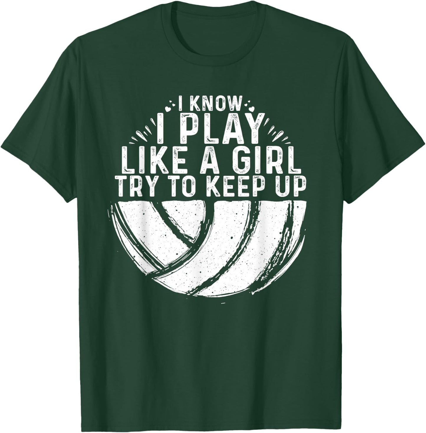 Funny Volleyball Design Girls Women Youth Teen Sports Lovers T-Shirt - T-Shirt | Forest