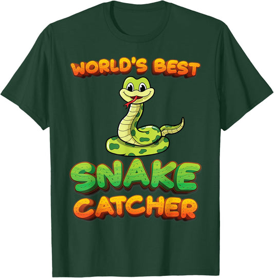 Worlds Best Snake Catcher Snake Hunter Pit Viper Snake Lover T-Shirt - T-Shirt | Forest