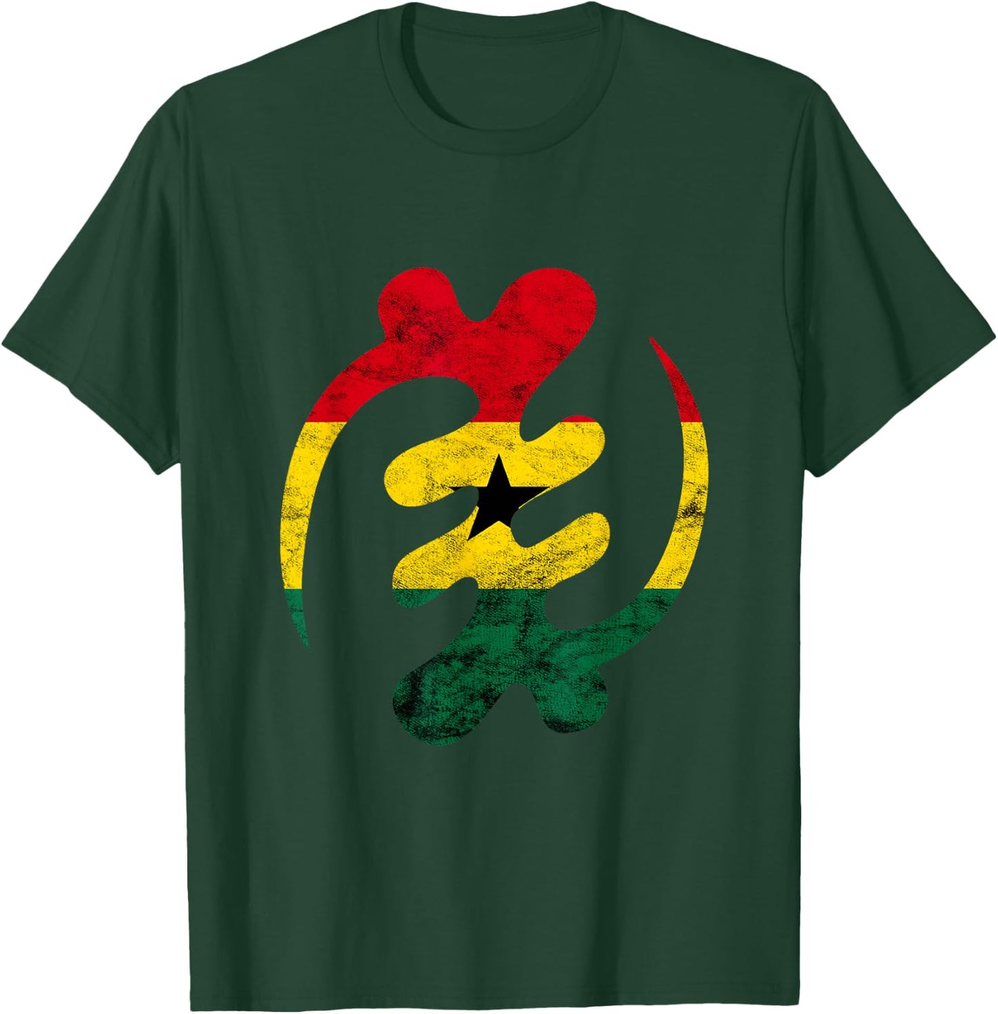 Gye Nyame Adinkra African Symbol Ghana Flag T-Shirt - T-Shirt | Forest